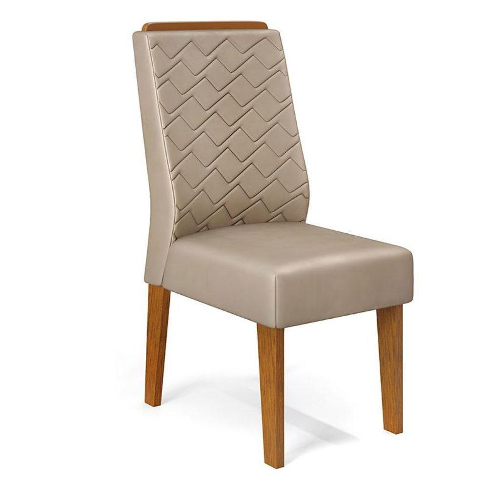 Cadeira Para Mesa De Jantar Lidia Kit 2 Peças Freijó Veludo Kraft - Dj Móveis - 4
