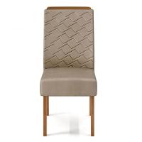 Cadeira Para Mesa De Jantar Lidia Kit 2 Peças Freijó Veludo Kraft - Dj Móveis - 3