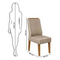 Cadeira Para Mesa De Jantar Lidia Kit 2 Peças Freijó Veludo Kraft - Dj Móveis - 5
