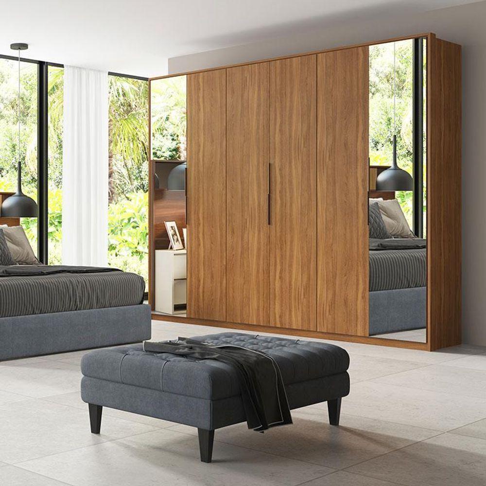Guarda Roupa Casal Atrice 6 Portas 2 Portas Em Espelho Amendola- Demartêz - 3
