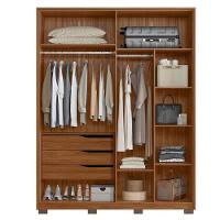 Guarda Roupa Casal Attore 4 Portas Nogueira Touch Com Espelho E Pés Demóbile - Demartêz - 4