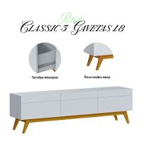 Rack Bancada Classic 3 Gavetas 1.8 Branco Acetinado - Imcal - 2