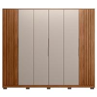 Guarda Roupa Casal Ripado Atrice 6 Portas Nogueira Nude Prime Tx Com Pés Demóbile - Demartêz - 3