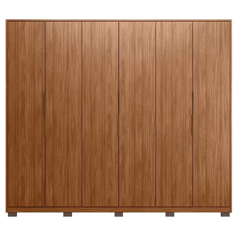 Guarda Roupa Casal Atrice 6 Portas Nogueira Touch Com Pés Demóbile - 3