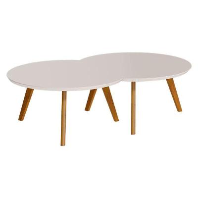 Kit Mesa De Centro Luna Off White - Imcal