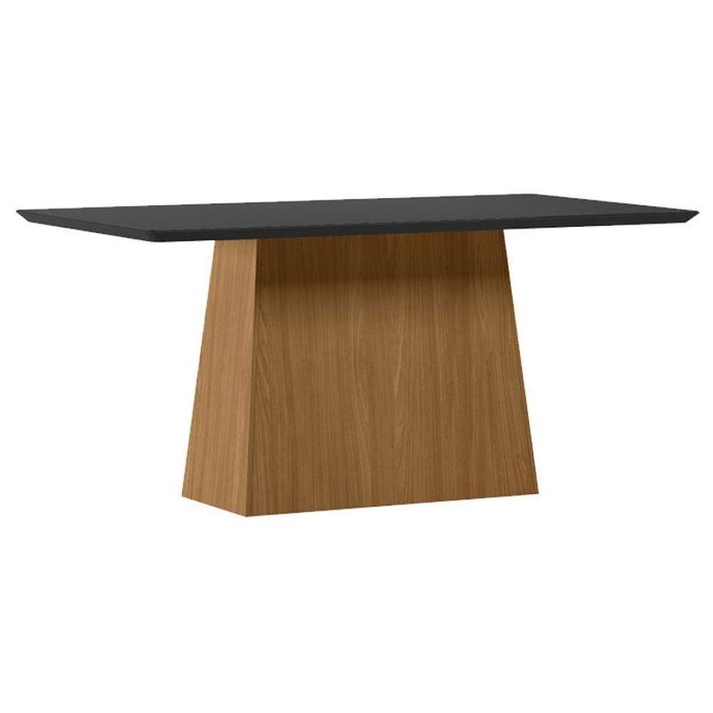 Mesa De Jantar 160 Cm Barbara Com Vidro Ype Preto - New Ceval - 1