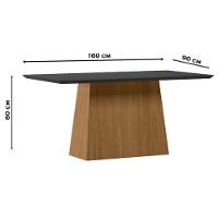 Mesa De Jantar 160 Cm Barbara Com Vidro Ype Preto - New Ceval - 2