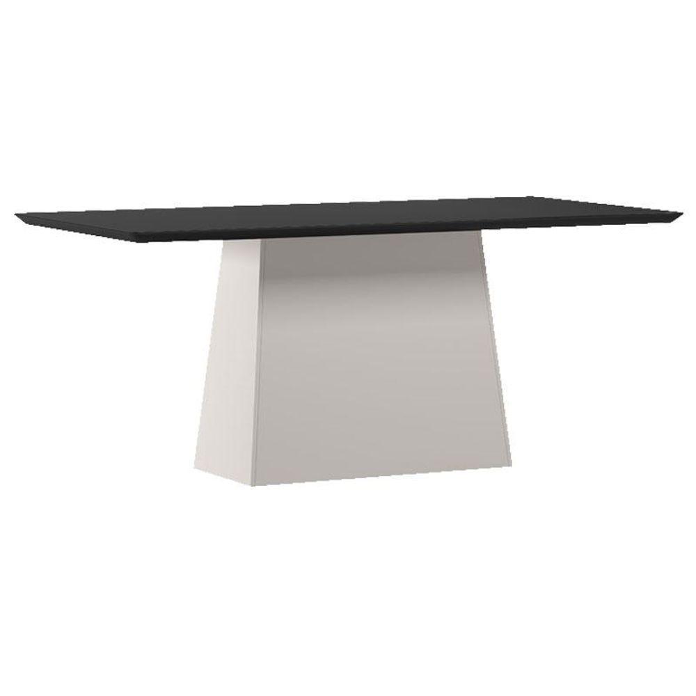 Mesa De Jantar 180 Cm Barbara Com Vidro Ype Preto - New Ceval - 1