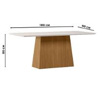 Mesa De Jantar 180 Cm Barbara Com Vidro Ype Off White - New Ceval - 2