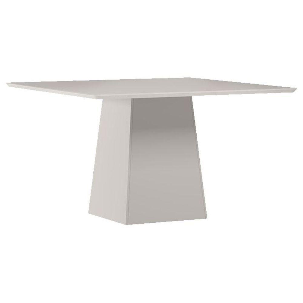 Mesa De Jantar 135x135 Cm Barbara Com Vidro Off White - New Ceval - 1