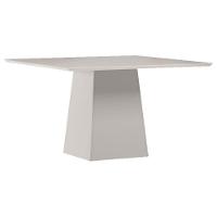 Mesa De Jantar 135x135 Cm Barbara Com Vidro Off White - New Ceval - 1