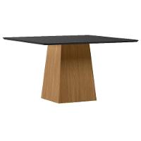 Mesa De Jantar 135x135 Cm Barbara Com Vidro Ype Preto - New Ceval - 1