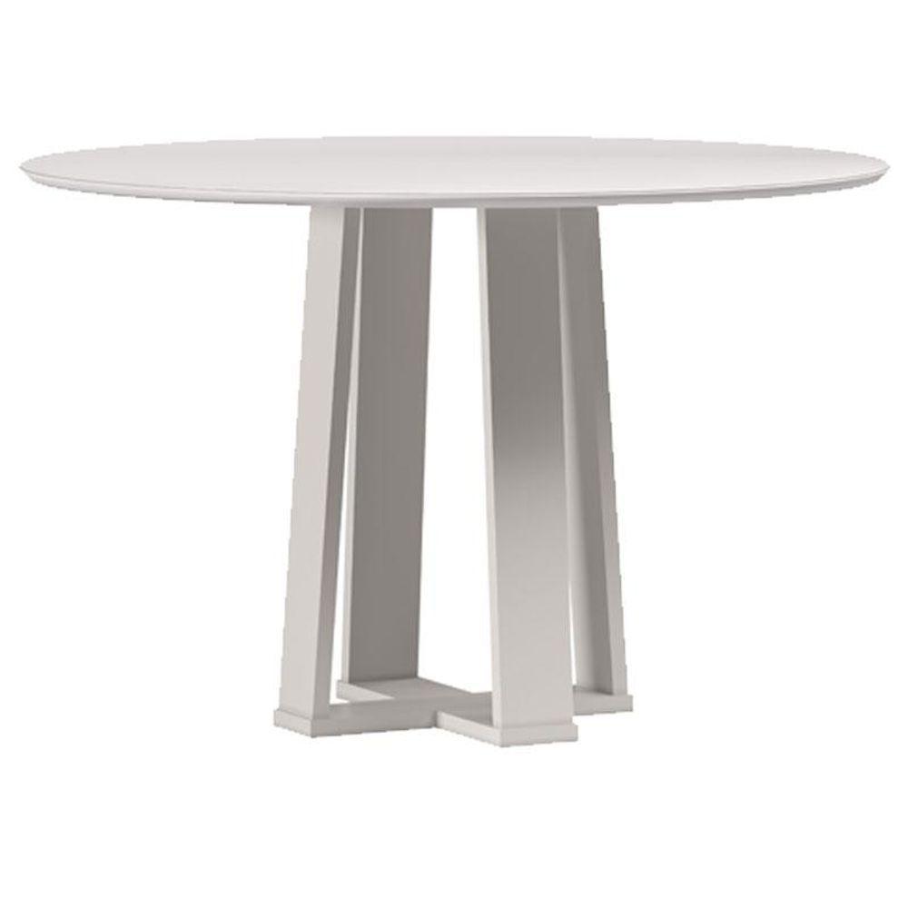 Mesa De Jantar 120 Cm Isabela Com Vidro Off White - New Ceval - 1