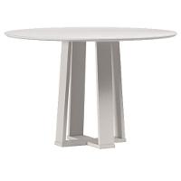 Mesa De Jantar 120 Cm Isabela Com Vidro Off White - New Ceval - 1