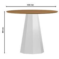 Mesa De Jantar 100x100 Cm Isis Sem Vidro Off White Ype - New Ceval - 2