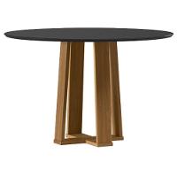 Mesa De Jantar 120 Cm Isabela Com Vidro Ype Preto - New Ceval - 1