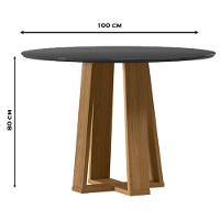 Mesa De Jantar 100x100 Cm Isabela Com Vidro Ype Preto - New Ceval - 2