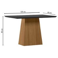 Mesa De Jantar 120 Cm Barbara Com Vidro Ype Preto - New Ceval - 2
