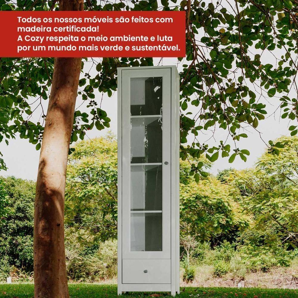 Cristaleira Ditália 1 Porta De Vidro 1 Gaveta E-962 Cor Diamond - 2