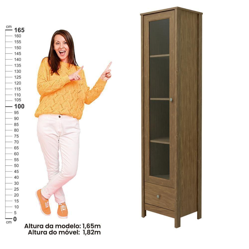 Cristaleira Ditália 1 Porta De Vidro 1 Gaveta E-962 Cor Diamond - 7