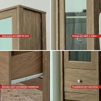 Cristaleira Ditália 1 Porta De Vidro 1 Gaveta E-962 Cor Diamond