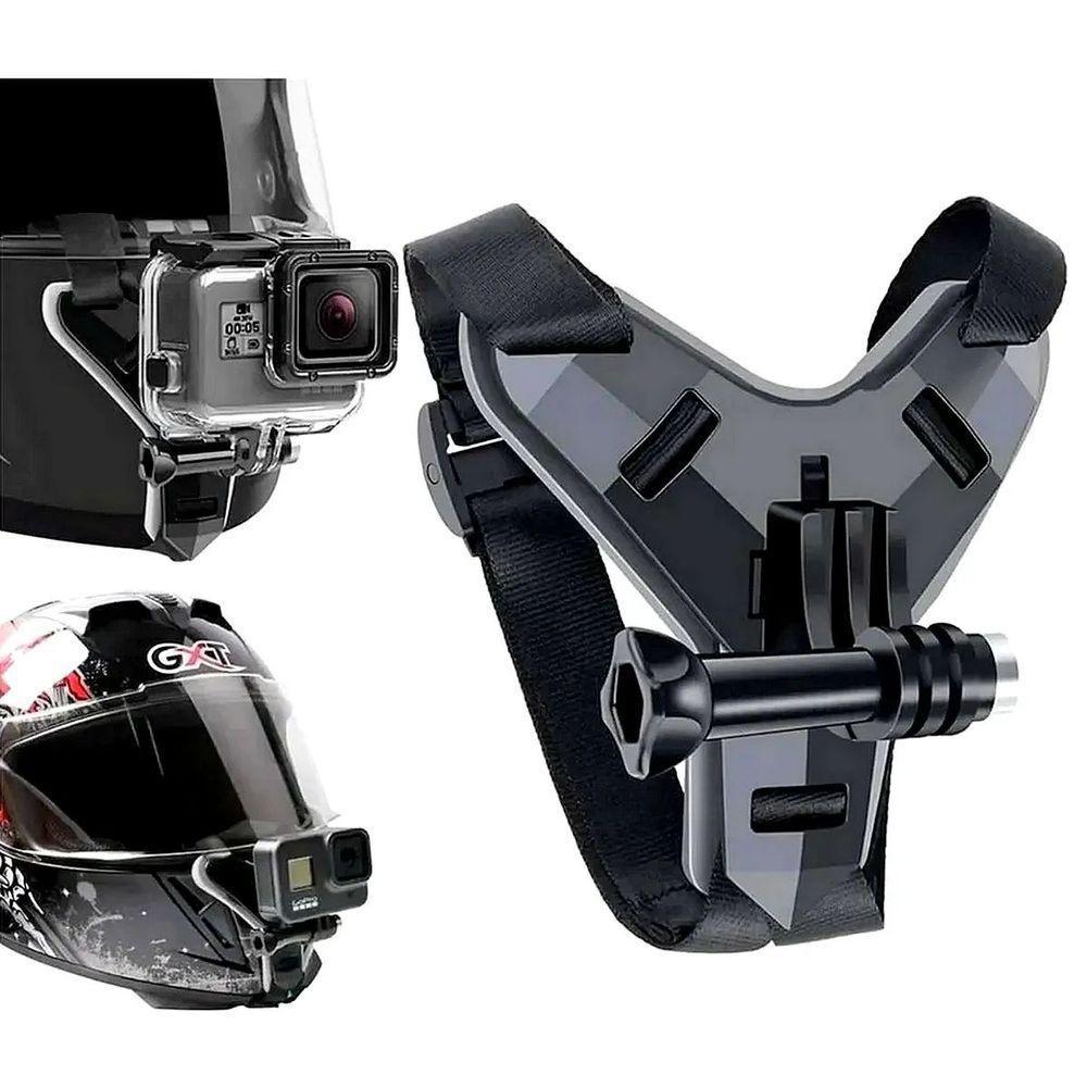 Fivela com Adaptador Capacete Queixeira para GoPro e Similares Cor Preto - 7