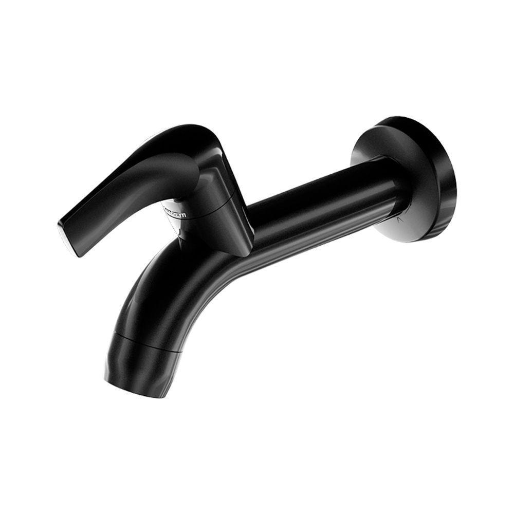 Torneira Plástica Para Pia Longa Lorenzetti Fitt 1132 F61 De Parede Preta - 1