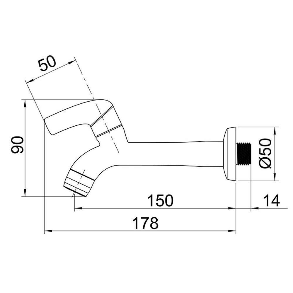 Torneira Plástica Para Pia Longa Lorenzetti Fitt 1132 F61 De Parede Preta - 2