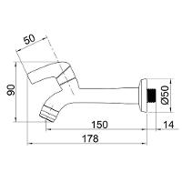 Torneira Plástica Para Pia Longa Lorenzetti Fitt 1132 F61 De Parede Preta - 2