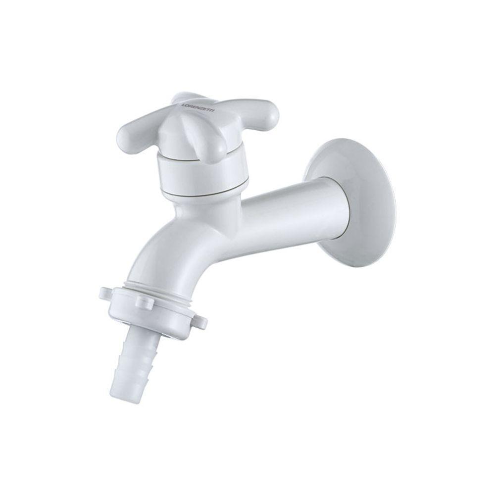 Torneira Plástica Para Tanque E Jardim Lorenzetti Brio 1130 F34 De Parede Branca - 1