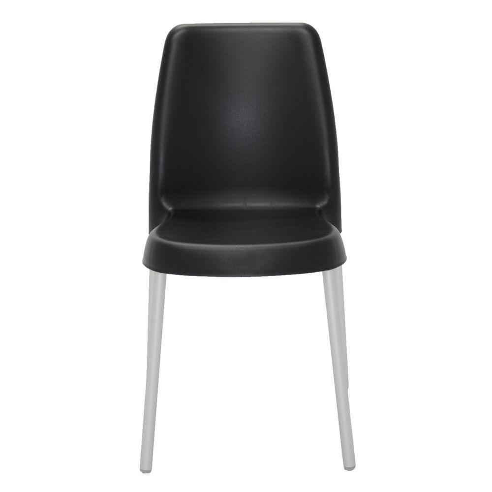 Cadeira Tramontina Vanda Summa Preto Pernas De Aluminio - 1