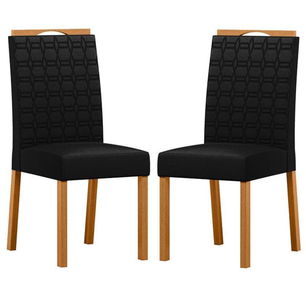 Cadeira Para Mesa De Jantar Mariana Kit 2 Peças Ype Veludo Preto - New Ceval - 1
