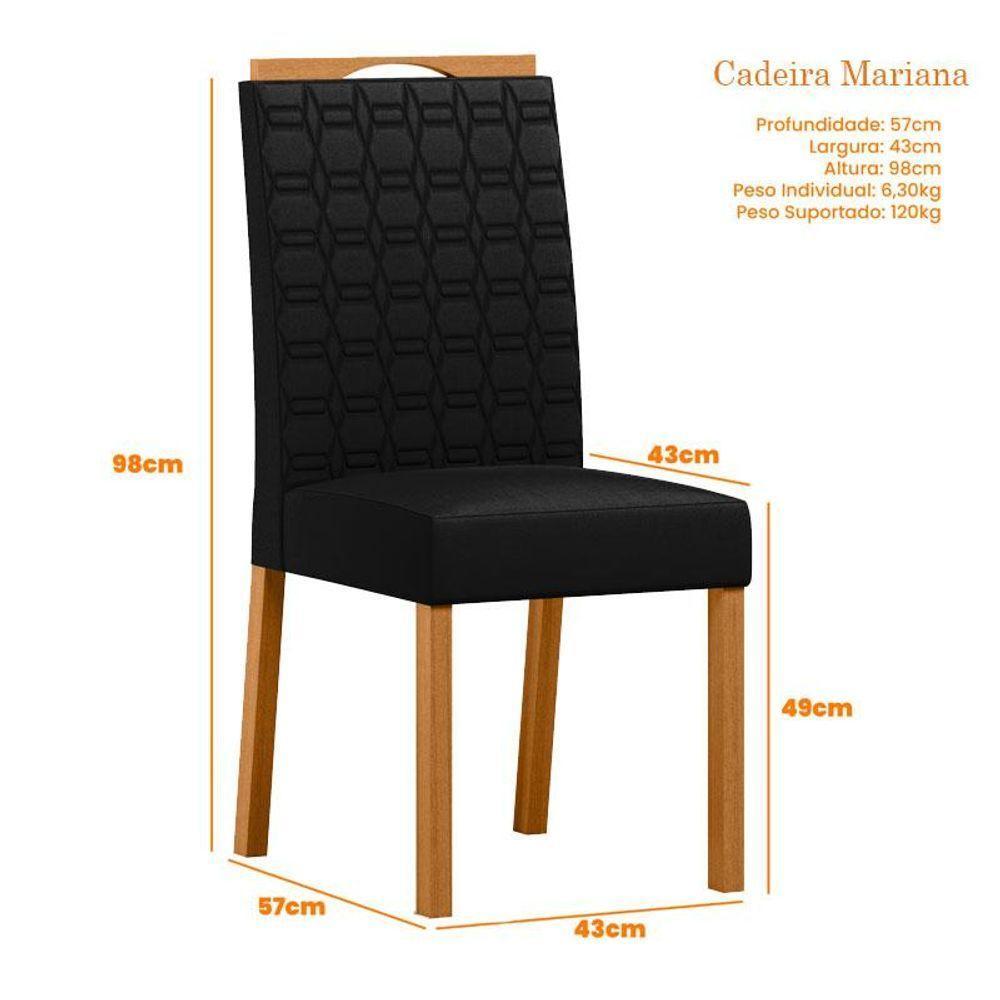 Cadeira Para Mesa De Jantar Mariana Kit 2 Peças Ype Veludo Preto - New Ceval - 2