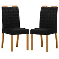 Cadeira Para Mesa De Jantar Mariana Kit 2 Peças Ype Veludo Preto - New Ceval - 1