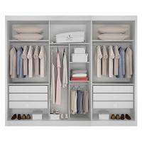 Guarda Roupa 6 Gavetas San Marino Premium Com Espelho Branco - Leifer Móveis - 4