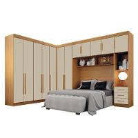 Quarto De Casal Modulado 12 Portas Orion Cinamomo Off White - Leifer Móveis - 1