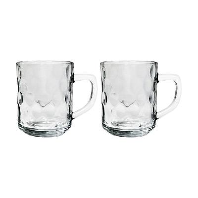 Kit 2 Canecas De Vidro Bubles Relevo Em Casa Tem 245ml
