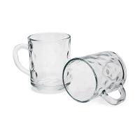 Kit 2 Canecas De Vidro Bubles Relevo Em Casa Tem 245ml