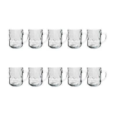 Kit 10 Canecas De Vidro Bubles Relevo Em Casa Tem 245ml