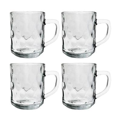 Kit 4 Canecas De Vidro Bubles Relevo Em Casa Tem 245ml