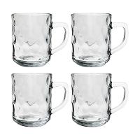 Kit 4 Canecas De Vidro Bubles Relevo Em Casa Tem 245ml - 1