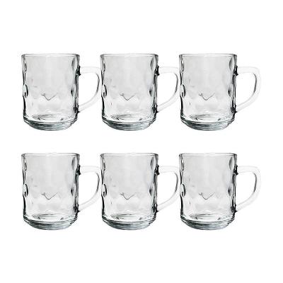 Kit 6 Canecas De Vidro Bubles Relevo Em Casa Tem 245ml