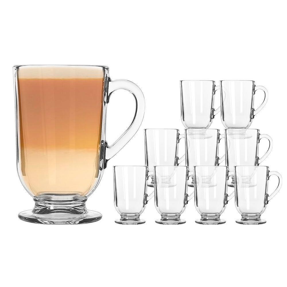 Jogo 8 Canecas De Cappuccino Vidro Berlim Taça Café Transparente 325ml Em Casa Tem - 1