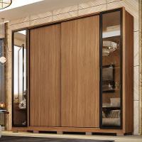 Guarda Roupa Casal Laredo Amêndola Touch Nude Prime Flex Com Portas De Vidro Reflecta E Pés - 3