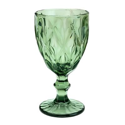 Taça De Vidro Diamond Diamante Verde 300ml água Class Home