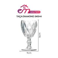 Taça De Vidro Para água Diamante Transparente Emcasatem 340ml - 3