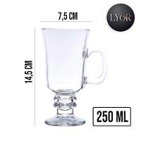 Taça De Cappuccino Café Caneca Dolce Gusto Nespresso Vidro Transparente 250ml Lyor - 2