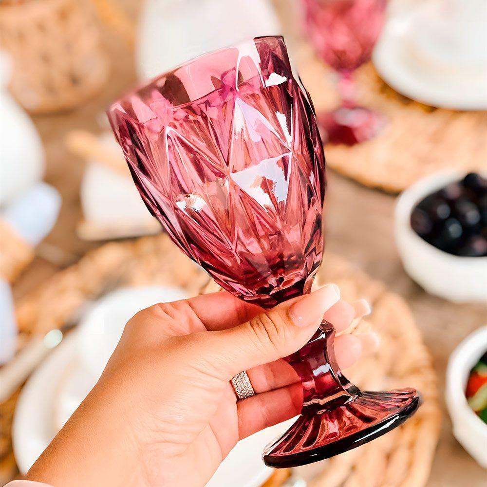 Taça De Acrílico Vermelha Diamond Diamante Festa Piscina Plástico 330ml Lyor - 2