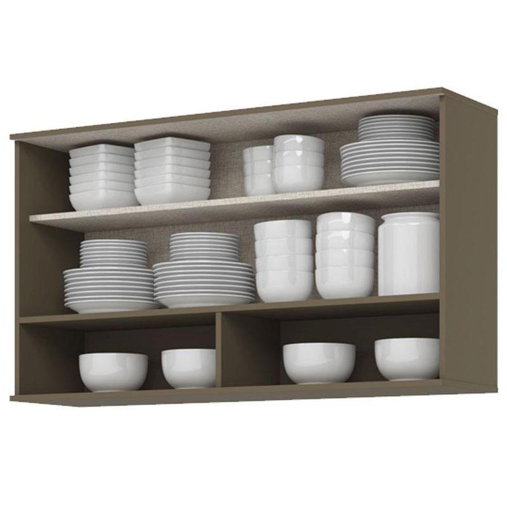 Armário Aéreo 1 Porta Basculante Ripado 120 Cm Connect Duna Cristal - Henn - 4