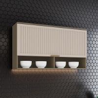 Armário Aéreo 1 Porta Basculante Ripado 120 Cm Connect Duna Cristal - Henn - 2